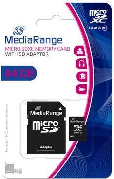 Actual product image MediaRange MR955 memory card MicroSDXC Class 10 (64 GB, microSDXC, U1)