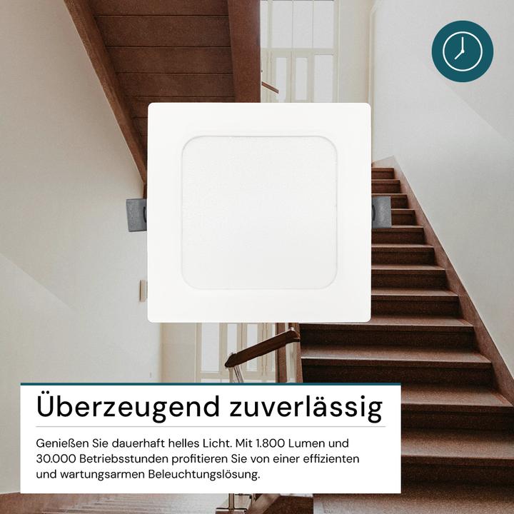 Produktbild Luxula LED Einbau Downlight, eckig, weiss, 18W, IP44, 1800lm, CCT (1800 lm)