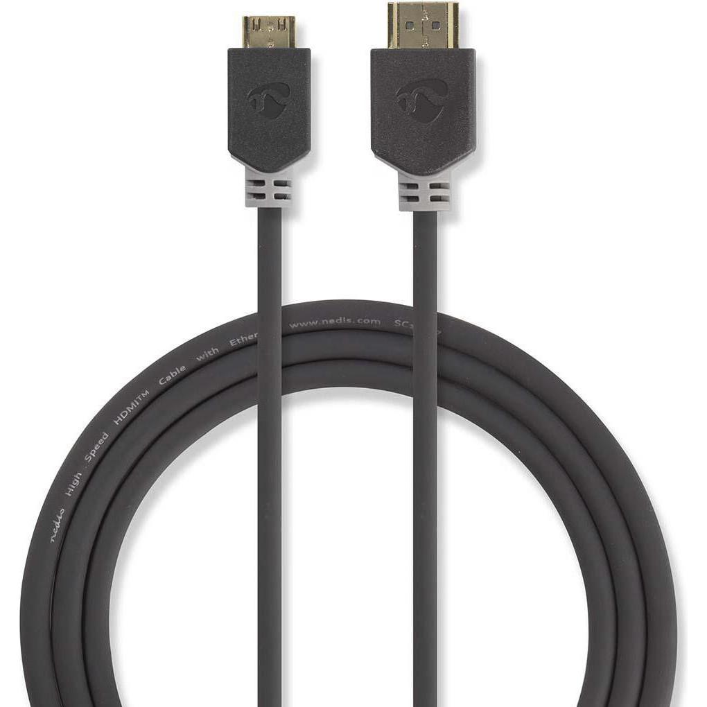 Thumbnail - Nedis High Speed??HDMI T Kabel mit Ethernet HDMIT Stecker HDMIT Mini Stecker 4K@60Hz 18 Gbps 2.00 m (2 m, HDMI), Video K...