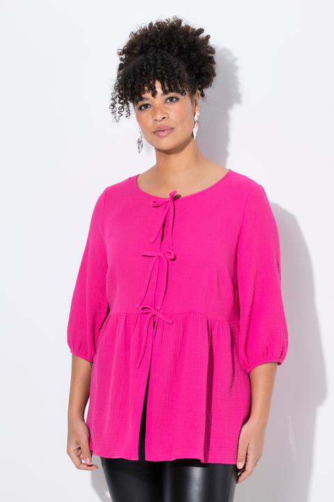 Produktbild Miamoda Bluse, A-Linie, Musselin, Bindebänder, Kräuselnaht (52)