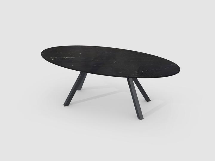 Hans Eisenring Tavolo da pranzo ovale Via Lattea, struttura in