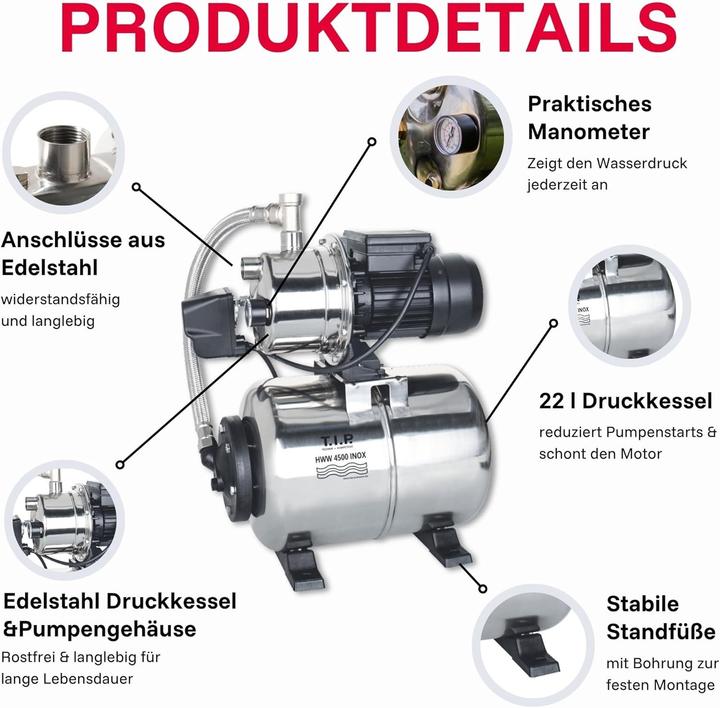 Productafbeelding T.I.P. HWW 4500 Inox (Pomp voor huishoudelijk water)