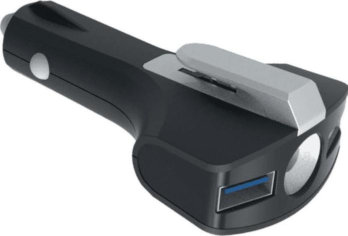 Ledwood Chargeur Auto Qc 2 USB Coupe-Ceinture Brise-Vitre Lampe-Sos