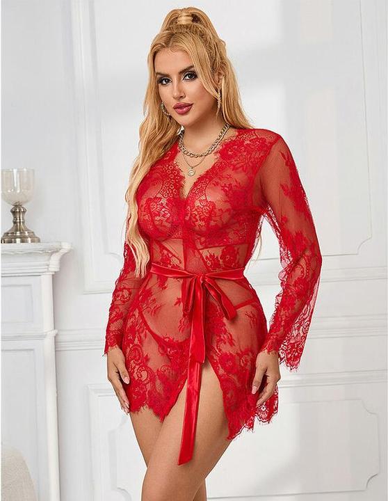 Produktbild Subblime 953775 SPITZEN-NACHTHEMD + STRING ROT S/M (M, S)