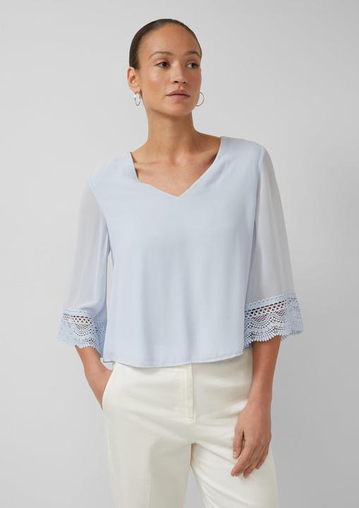 Immagine prodotto s.Oliver Fliessende Chiffon-Bluse mit V-Ausschnitt und Satinblende (40)