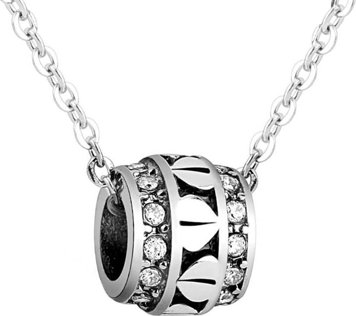 Image du produit Star Piercing Chaîne argent avec pendentif bead coeurs et cristaux argentés (sans laiton, Acier chirurgical 316L)