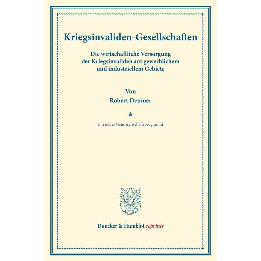 Kriegsinvaliden-Gesellschaften., Fachbücher