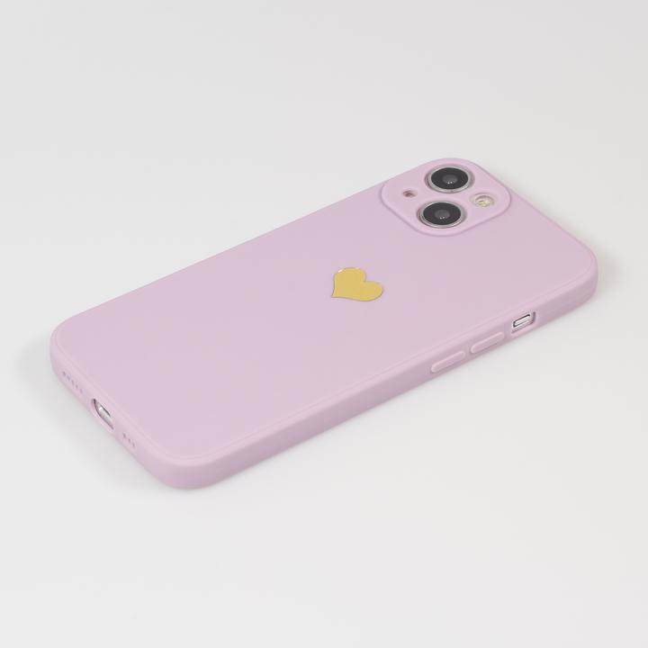 Actual product image PhoneLook Cover Silicone Mat Heart gold t (Apple iPhone 14)