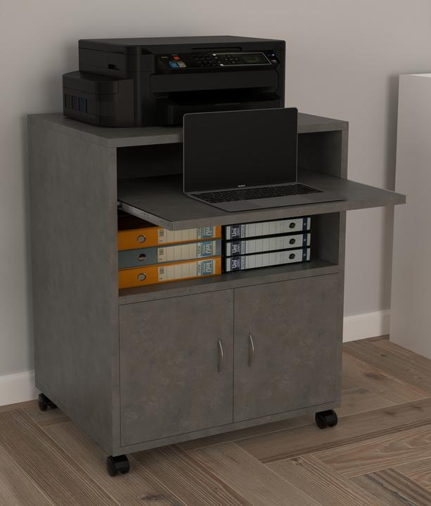 Image du produit VCM Caisson roulant Caisson d'appoint Caisson de bureau Roulettes Extension clavier Milasi (60 x 48 x 74 cm)