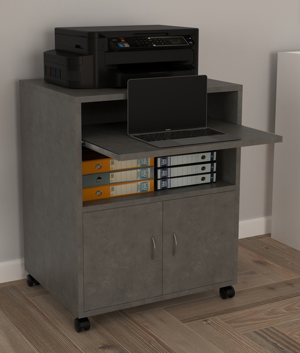 Produktbild VCM Rollcontainer Beistellcontainer Bürocontainer Rollen Tastaturauszug Milasi (60 x 48 x 74 cm)