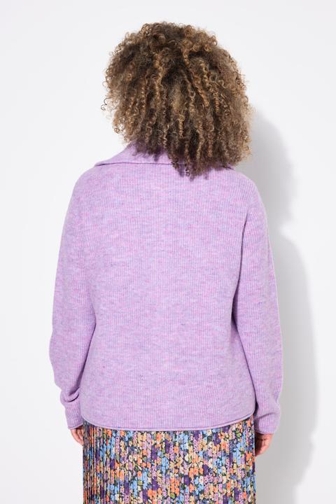 Image du produit Ulla Popken Cardigan col montant, manches longues et fermeture zippée (42, 44)