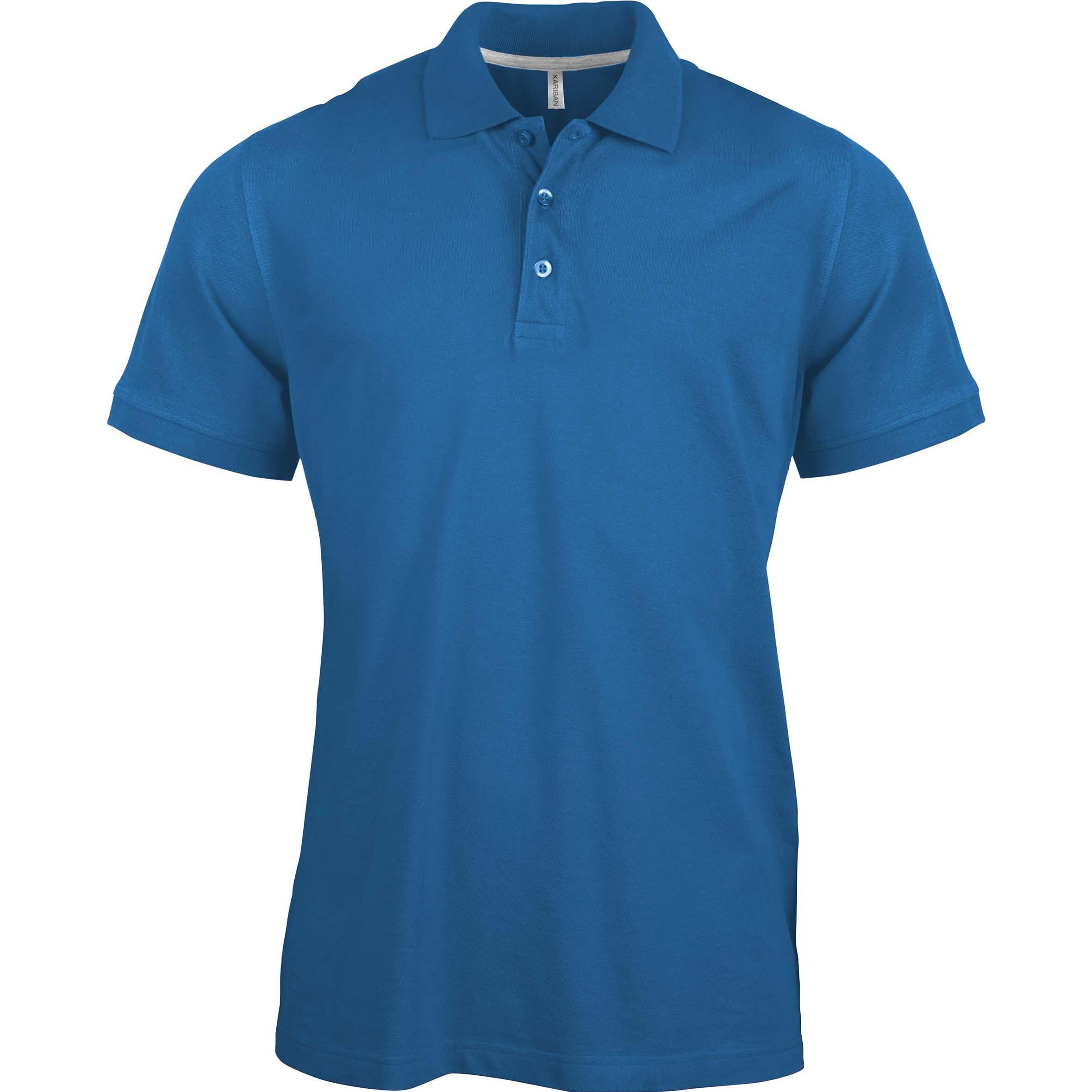 Kariban, Herren, Shirt, Kurzarm-Poloshirt, Blau, (M)