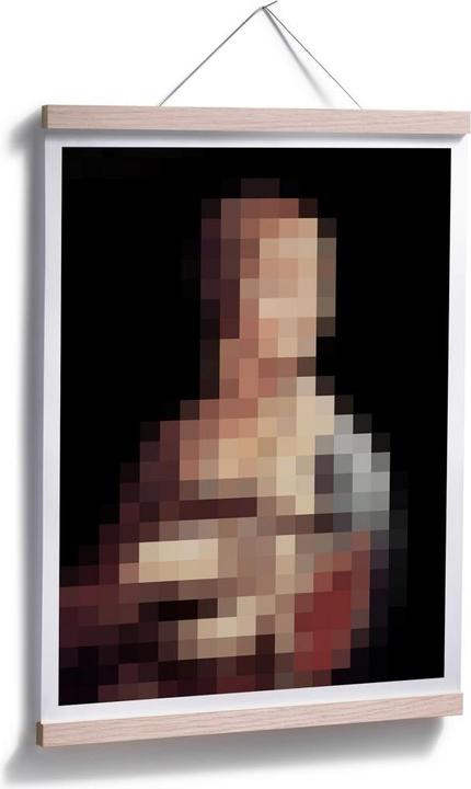 Produktbild Trenddeko Pixelart - da Vinci - Die Dame mit dem Hermelin (100 x 120 cm)