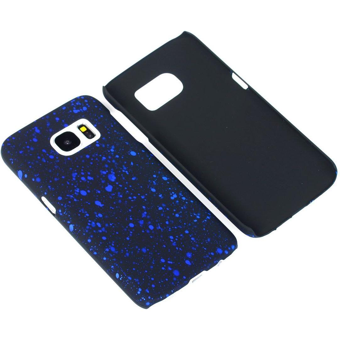 König Design Handy Hülle Schutz Case Bumper Schale für Samsung Galaxy S7 3D Sterne Blau Neu (Samsung Galaxy S7), Smartph...