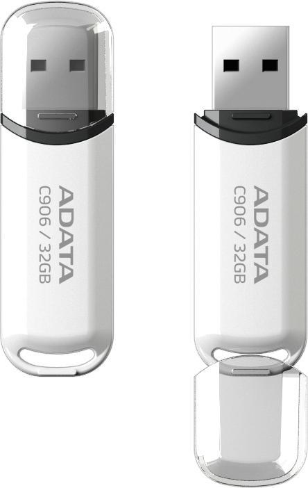 Image du produit Adata Classic Series C906 Clé USB à mémoire flash 32 Go blanche (32 Go, USB-A)