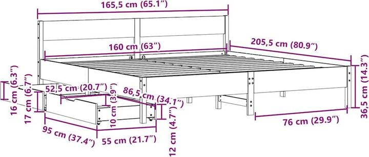 Image du produit vidaXL Bettgestell (160 x 200 cm)