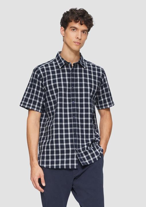 Immagine prodotto S.Oliver Hemd Regular Fit: Kariertes Kurzarmhemd mit Struktur (L)