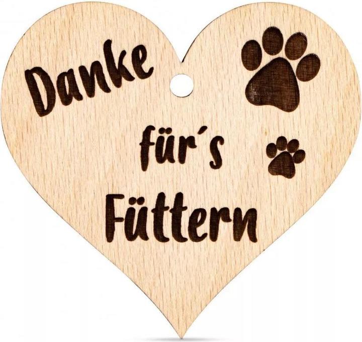 Image du produit ZNatur Coeur Pendentif Cadeau Décoration avec gravure Merci de nourrir No.71