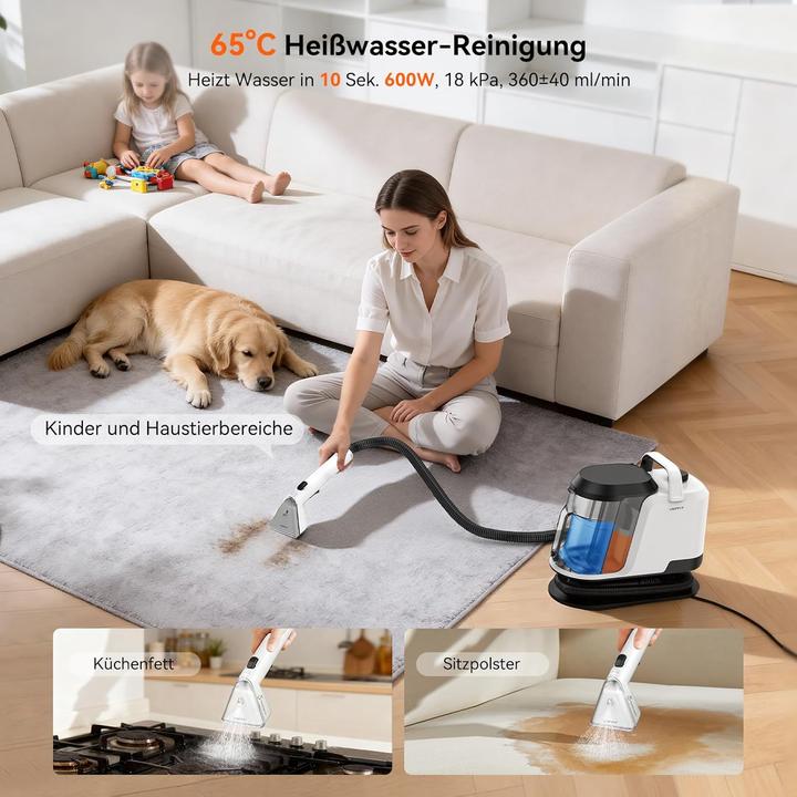 Actual product image Uwant Y100 Steam 3-in-1 Dampfreiniger mit 18KPA,1750W Heissdampf,Selbstreinigung,7-teiligem Zubehör