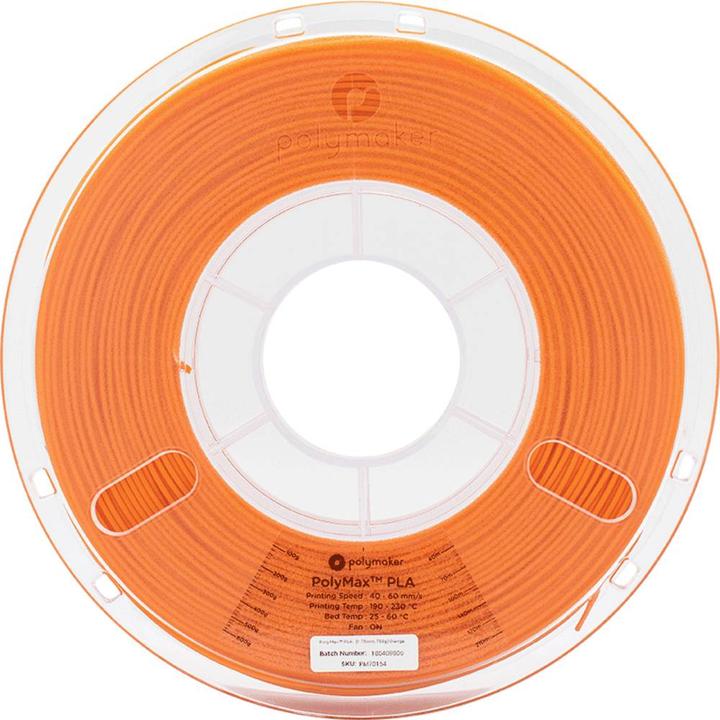 Produktbild Polymaker PA06018 PolyMAX Tough Filament Tough PLA hohe Steifigkeit, hohe Zugfes (Tough PLA, 2.85 mm, 750 g, Orange)