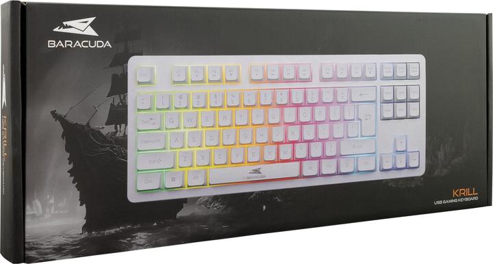 Actual product image Baracuda gaming membrane Keyboard KRILL, US Layout, White (BGK-01114) (US, Cable)