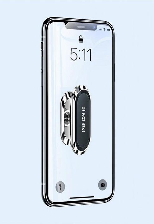 Actual product image Wozinsky Self-adhesive Magnetic 360 Car Dashboard Mount Silver (WMH-06)