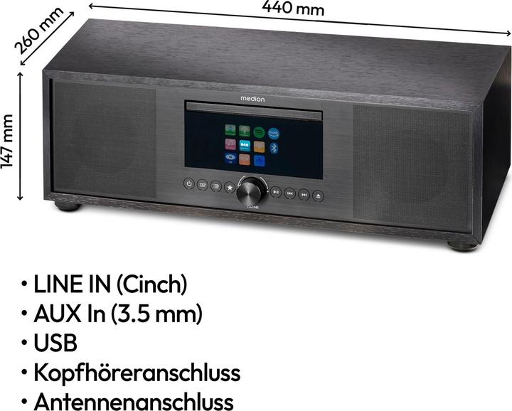 Produktbild Medion LIFE P66400 (AM, DAB+, FM, Internetradio, Bluetooth, WLAN)