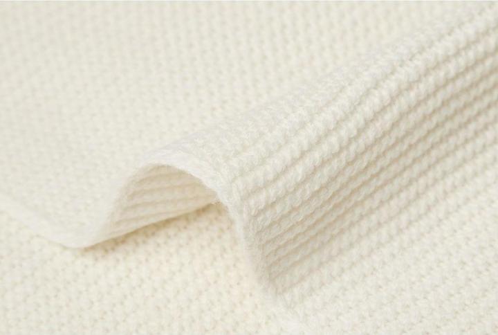 Actual product image Jollein - Deken Ledikant 100x150cm Basic Knit - Dekentje Baby - Ivory (100 x 150 cm)