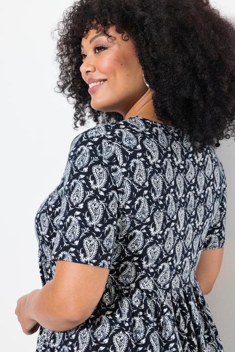 Produktbild Ulla Popken Maxikleid, A-Linie, V-Ausschnitt, Halbarm, Taschen (68)
