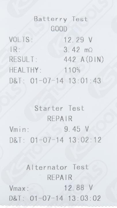 Actual product image KS Tools 12V battery and charging system tester