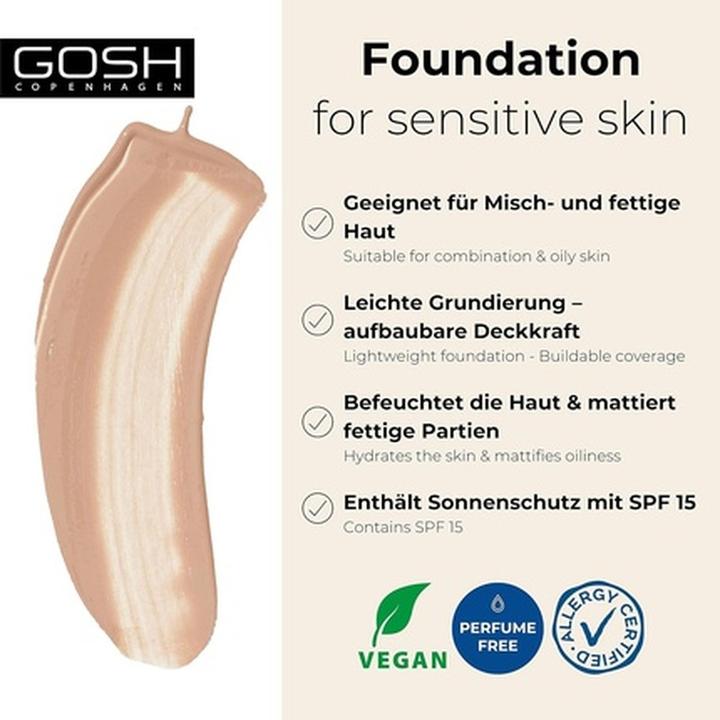 Produktbild Copenhagen GOSH - Hydramatt Foundation Light Dark 010R 30 ml (010R)