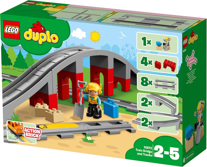 Actual product image LEGO Railway bridge and rails (10872)