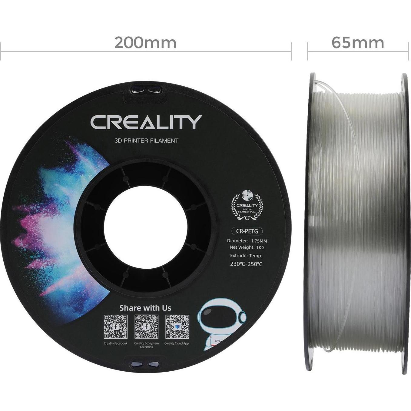 Thumbnail - Creality Filament (PETG, 1.75 mm, 1000 g, Transparent), 3D Filament, Transparent