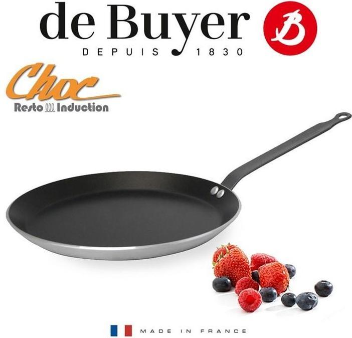 Productafbeelding de Buyer CHOC RESTO INDUCTION Crêpes pan met anti-aanbaklaag 30cm (Aluminium, Roestvrij staal, 30 x 8.50 cm)