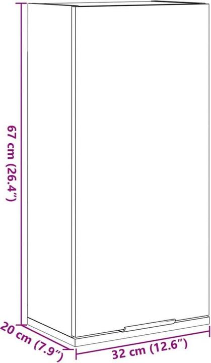 Produktbild vidaXL Wand-Badschrank (32 x 20 x 67 cm)