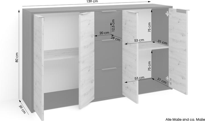Image du produit ByLiving Rimini (139 x 39 x 80 cm)