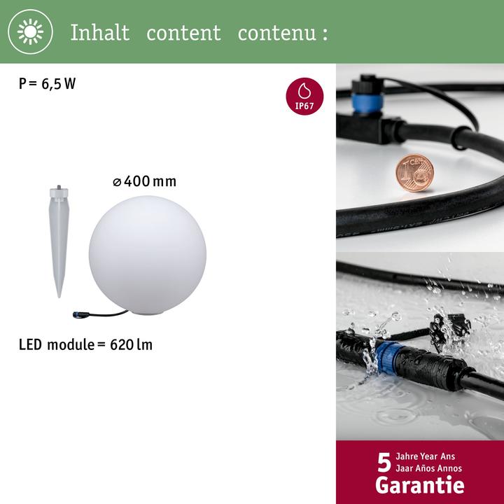 Produktbild Paulmann Outdoor Plug & Shine Globe (575 lm, IP67)