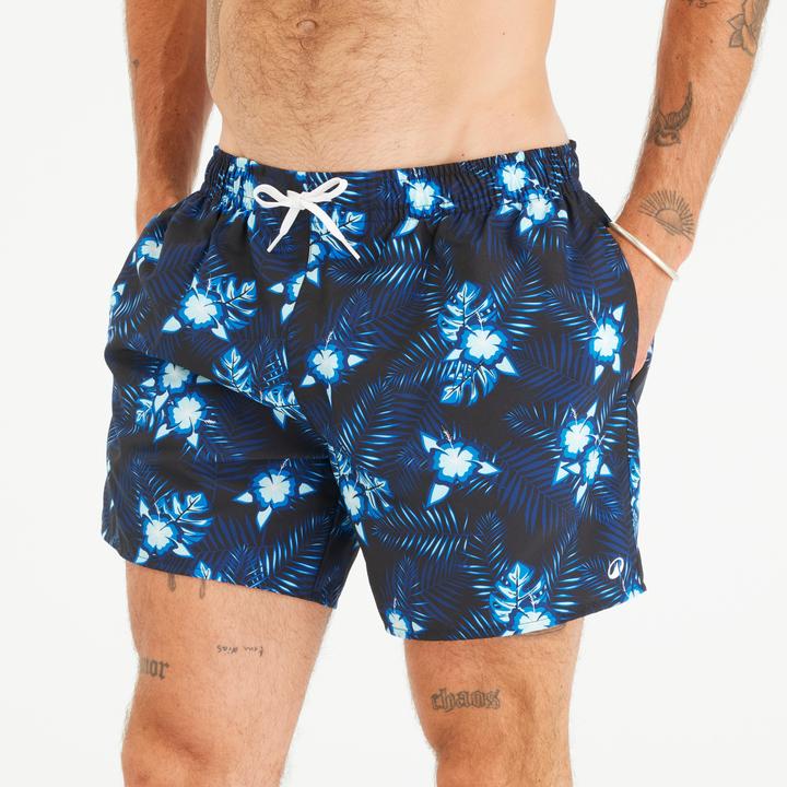 Actual product image Olaian Men's Swim Shorts Surf 100 15" Short - Hibiscus Black (L)