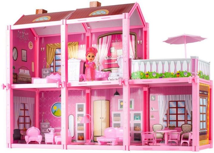 Ikonka Big Villa doll's house with a doll to assemble
