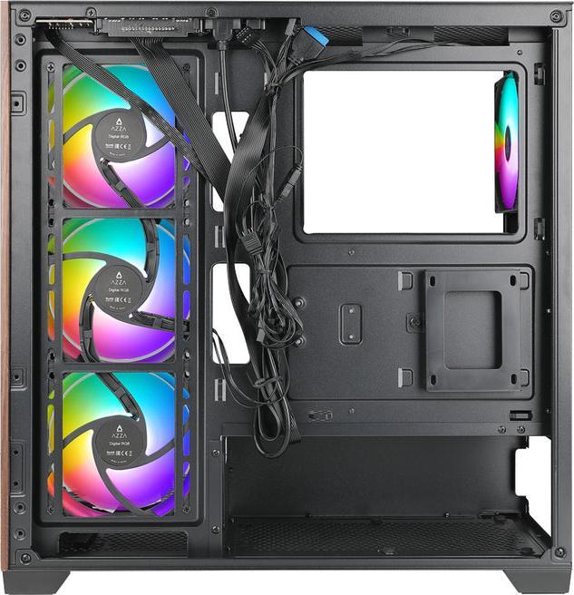 Actual product image Azza Boitier Moyen Tour ATX Neptune RGB avec panneaux vitrés (Noir/Marron) (mATX, ATX, ITX)