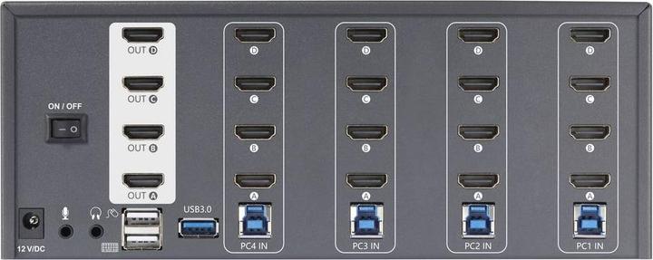 Immagine prodotto SpeaKa Professional 4 Port HDMI Multi Display KVM Switch 4x4 Port KVM-Konsole HD