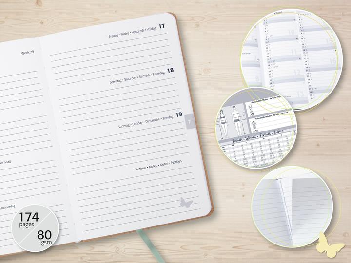 Image du produit Sigel Agenda de poche Jolie Pure (A5, 1 semaine / 2 pages)