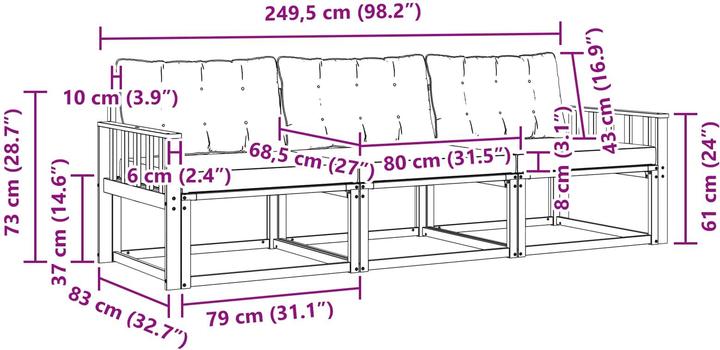 Produktbild vidaXL Outdoor-Sofa
