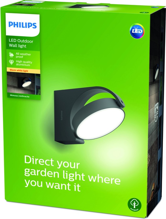 Immagine prodotto Philips Mimosa a parete 7W Anthr. 2700K (630 lm)