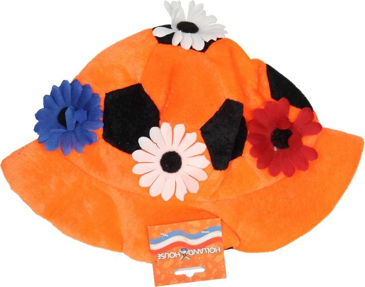 Produktbild Folat Orangefarbener Plüschhut mit Blumen