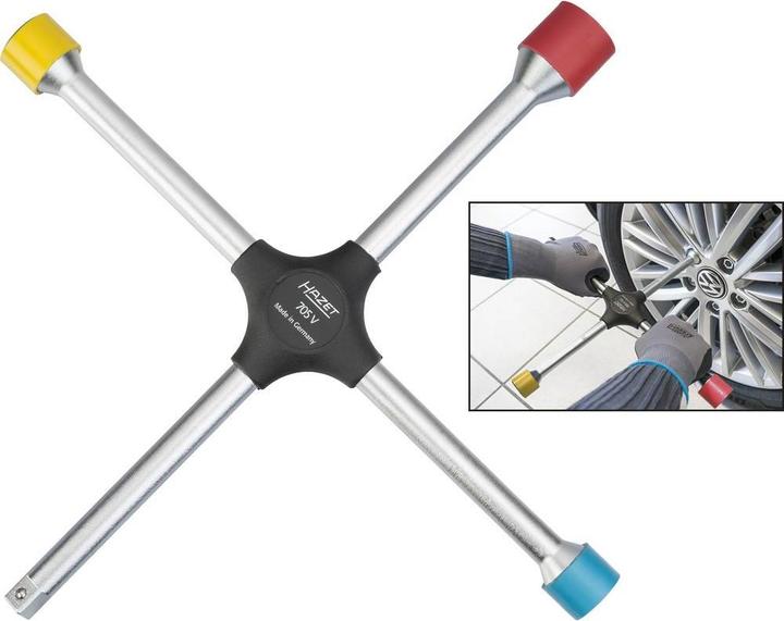 Immagine prodotto HAZET Chiavi a croce 705V ∙ Profilo esagonale esterno ∙ 17 x 19 x 21 x Attacco quadro esterno 12,5 …