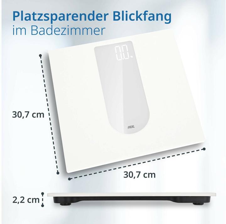 Produktbild ADE Personenwaage Allegra Weiss, Displaytyp: LED, Digital (180 kg)