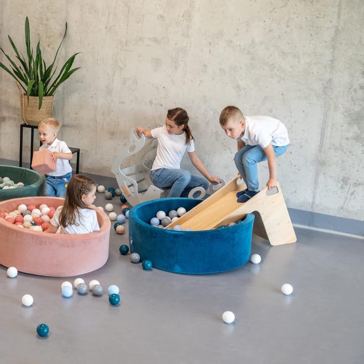 Produktbild KiddyMoon Kinder Rutsche Aus Holz Gross Grau