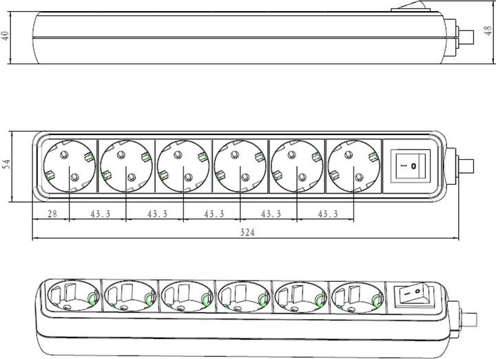 Image du produit Bachmann Bâti de prises SELLY (6x, CEE 7/3, 1.50 m)