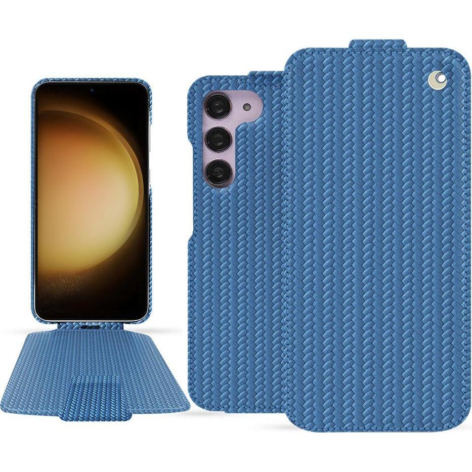 Thumbnail - Noreve Lederschutzhülle vertikal (Samsung Galaxy S23+), Smartphone Hülle, Blau